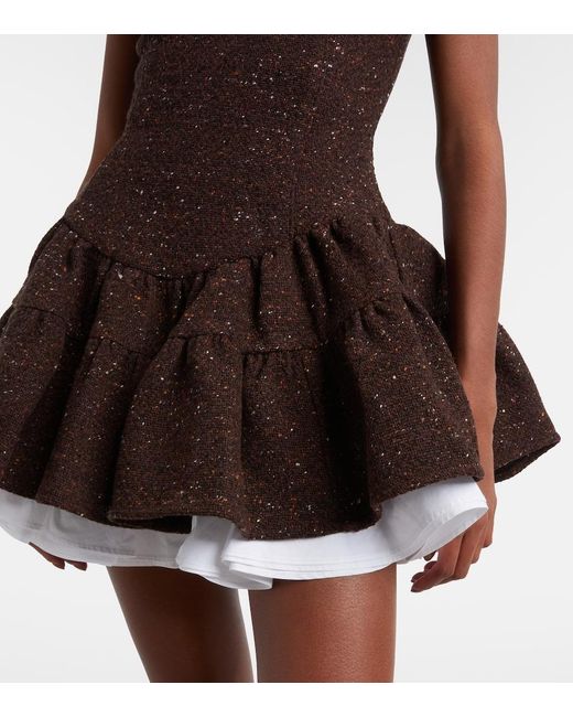 ShuShu/Tong Brown Knitted Wool-Blend Minidress