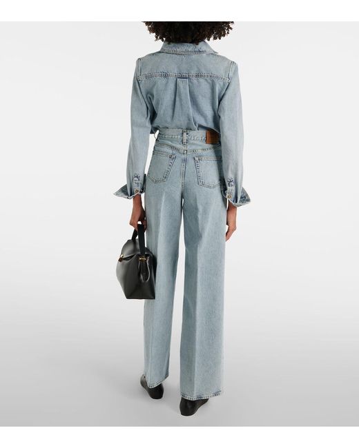 Totême Blue High-Rise Wide-Leg Jeans