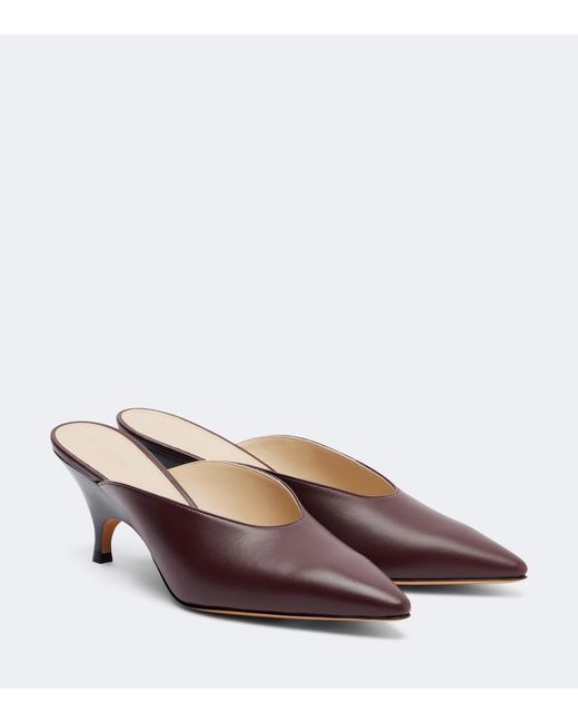 Le Monde Beryl Brown Petra Leather Mules