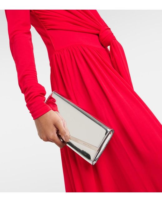 Jimmy Choo Gray Emmie Mirrored Clutch