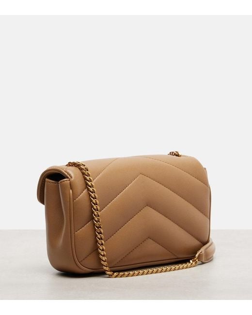 Saint Laurent Natural Schultertasche Lou Lou Mini Aus Leder