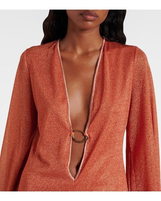 Oseree Orange Glazed Lumiere Beach Dress