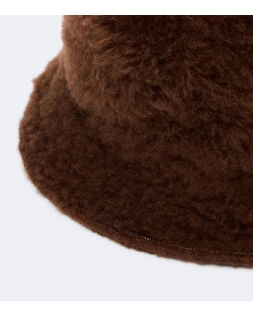 Brunello Cucinelli Brown Monili Shearling Bucket Hat