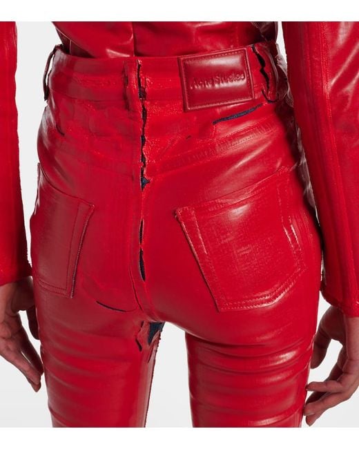 Acne Porto Distressed Cotton-Blend Flared Pants