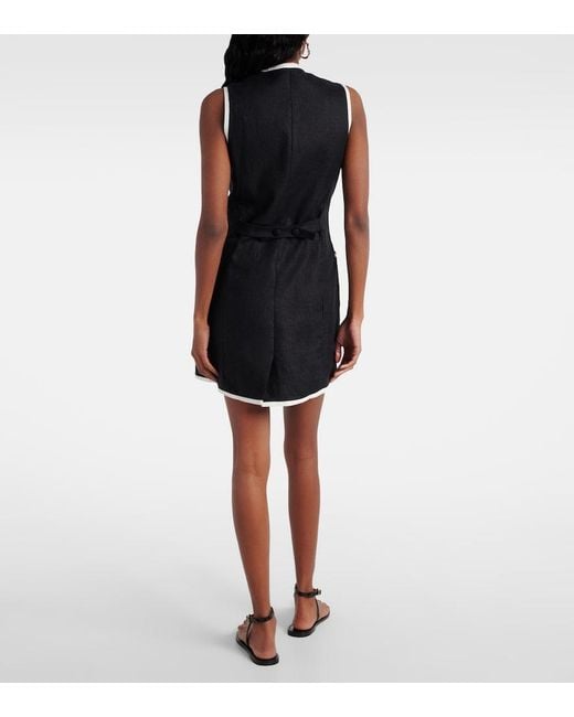 Faithfull The Brand Black Leria Linen Minidress