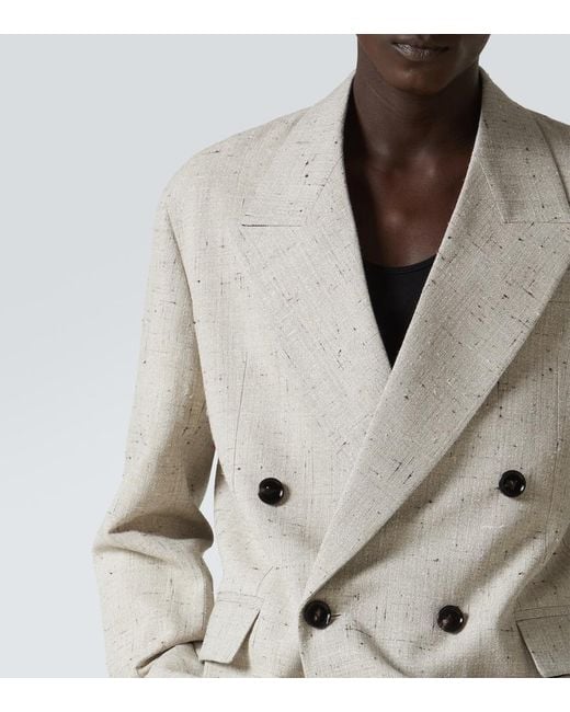 Bottega Veneta Gray Double-Breasted Blazer for men