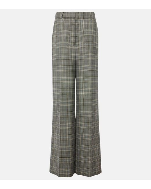 Stella McCartney Gray Checked Wool Flared Pants