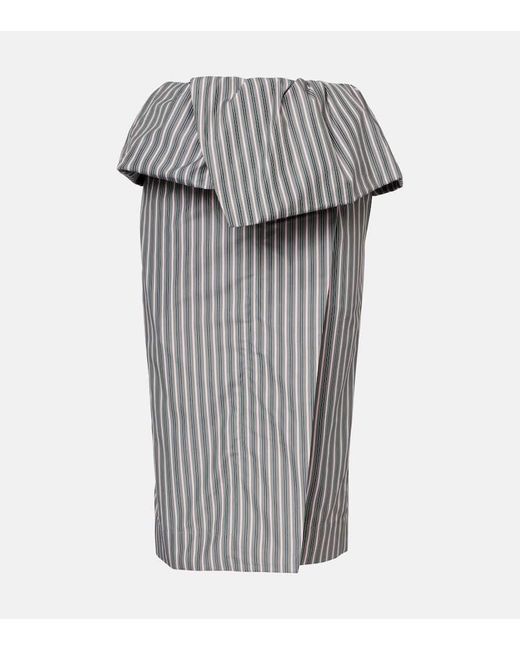 Dries Van Noten Gray Midirock Aus Baumwollpopeline