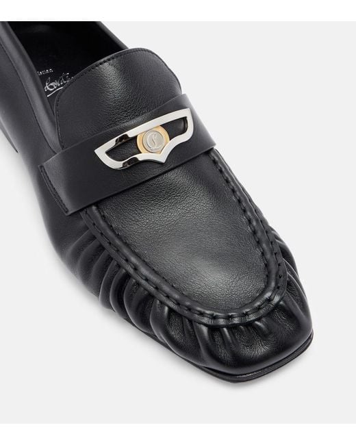 Christian Louboutin Black Mocallista Leather Penny Loafers