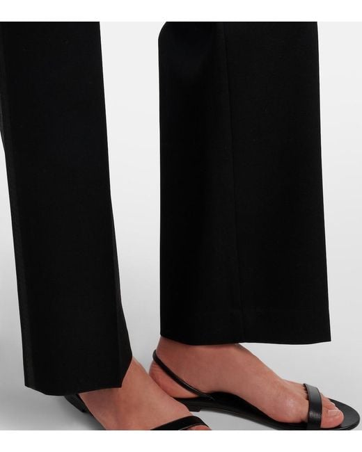The Row Blue Trino Wool Straight Pants