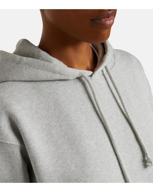 Victoria Beckham Gray Cotton Jersey Hoodie