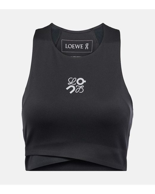 Loewe Blue X On Performance Logo Crop Top
