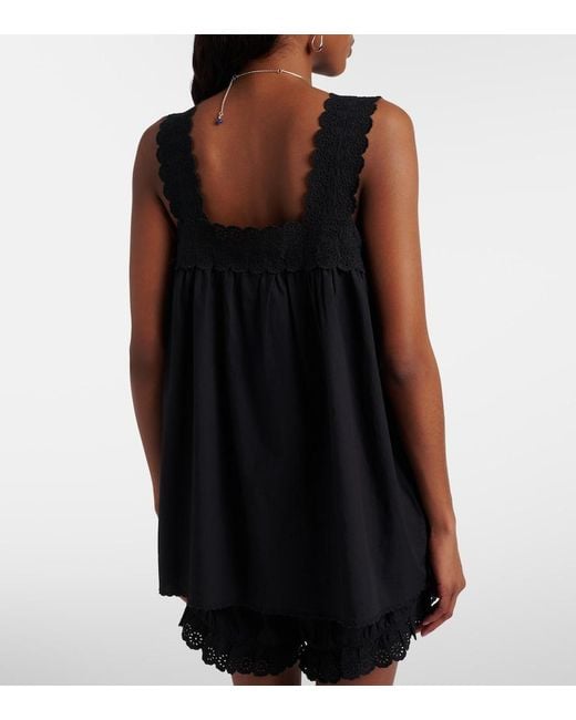 Posse Black Ezra Broderie Anglaise Cotton Top