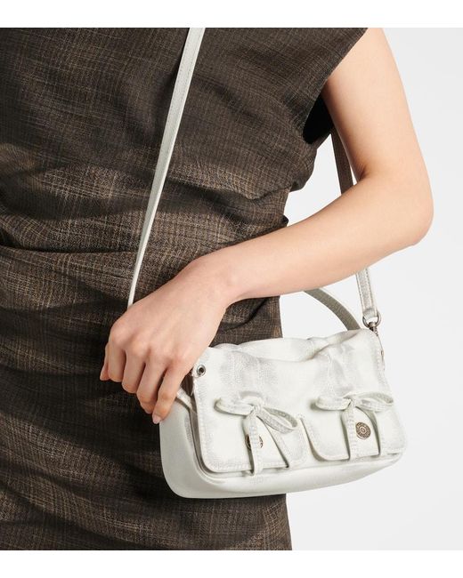Acne Metallic Multipocket Micro Leather Tote Bag