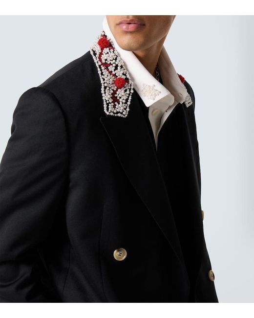 Simone Rocha Black Embellished Blazer for men