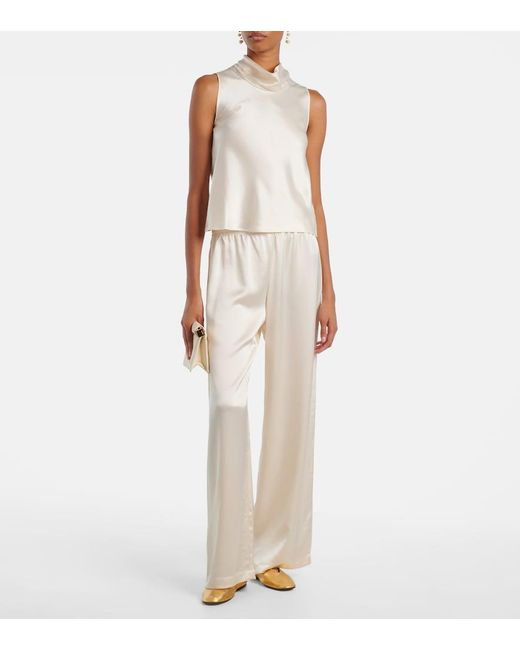 Leset White Barb Satin Top