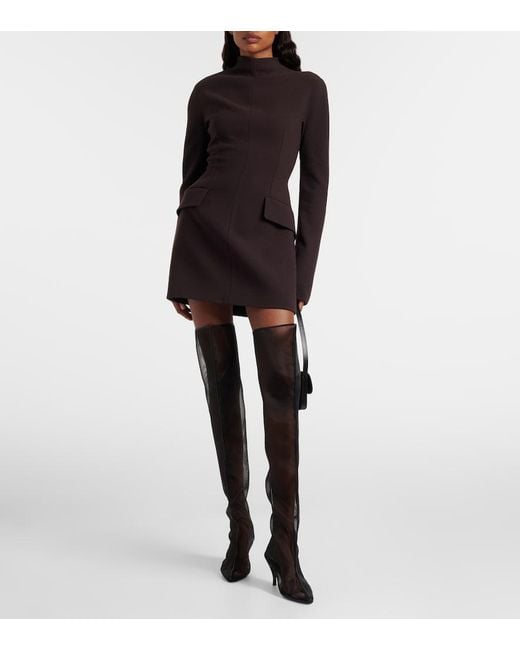 Herbert Levine Black Drawing A Blank 80 Mesh Knee-High Boots