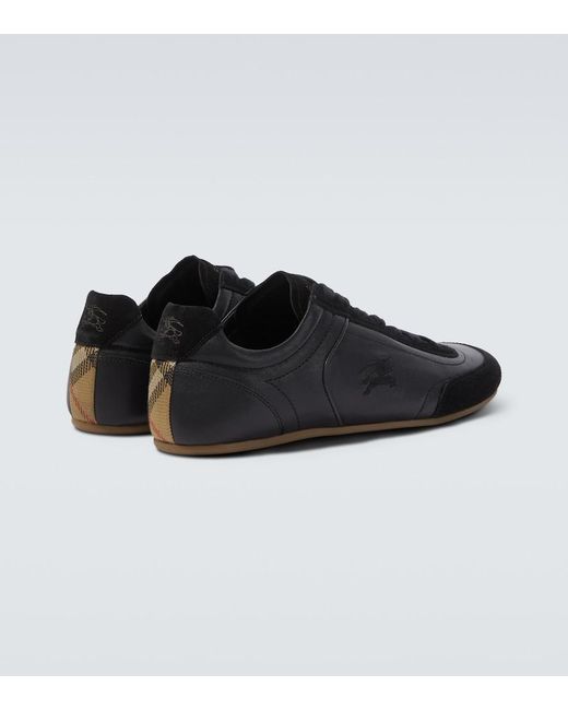 Burberry Black Knight Runner Leather Sneakers for men