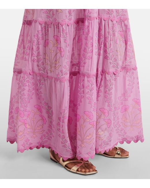 Juliet Dunn Pink Bedrucktes Maxikleid Aus Baumwolle