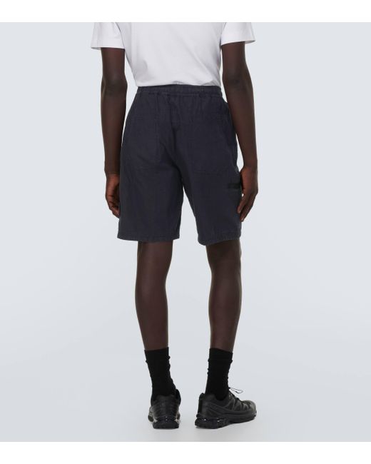 Stone Island Blue Compass Linen-blend Bermuda Shorts for men