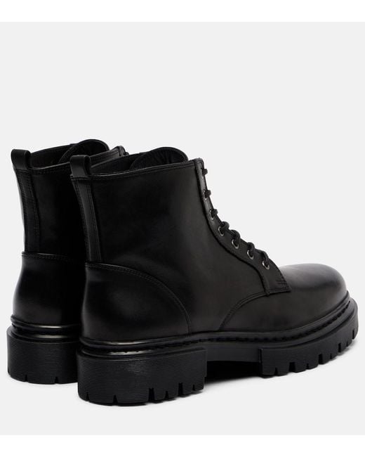 Staud Black Henry Leather Combat Boots