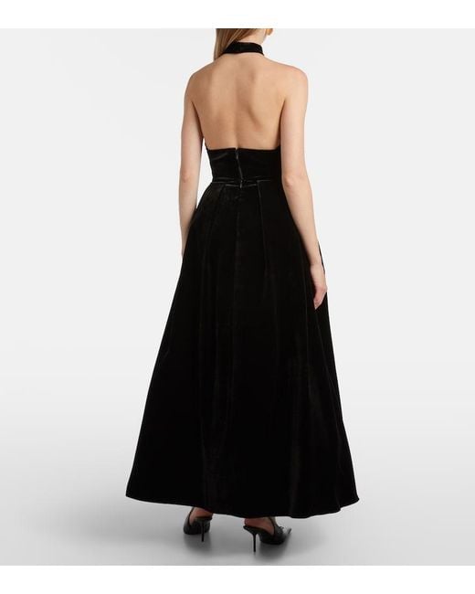 Elie Saab Black Halterneck Velvet Gown