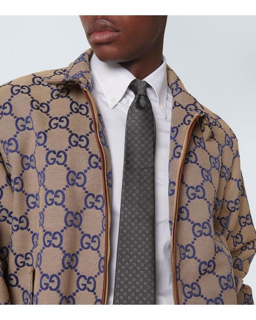 Gucci Black Horsebit Silk Jacquard Tie for men