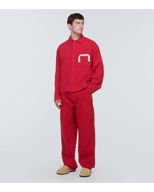 Camicia di jeans La Chemise de Nimes di Jacquemus in Red da Uomo