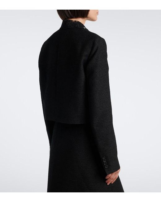 Fendi Black Wool-Blend Boucle Jacket