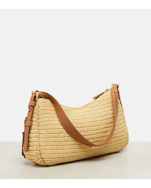 Prada Natural Aimee Large Crochet Shoulder Bag