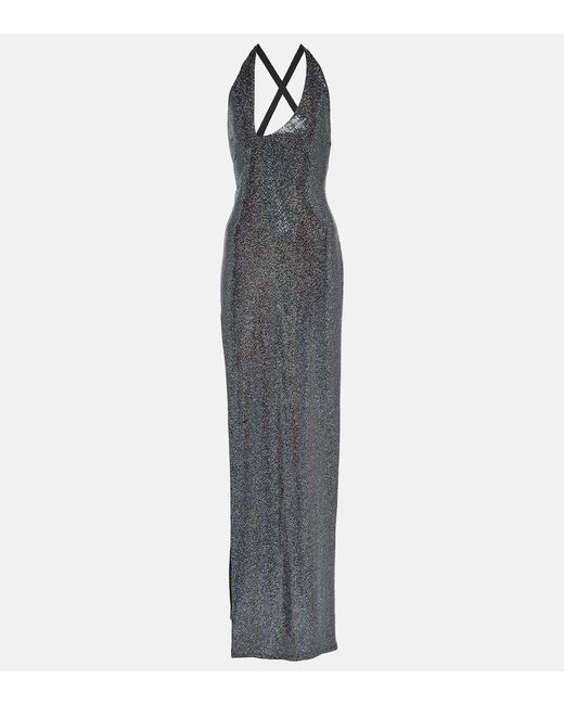 The Sei White Embellished Jersey Gown