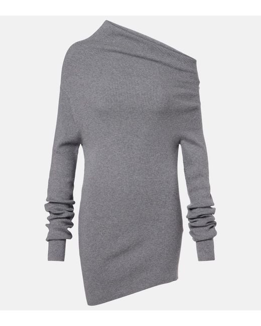 Lisa Yang Gray Aige Cotton And Cashmere Minidress