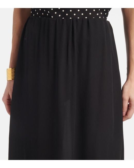 Wardrobe NYC Black Flared Silk Maxi Skirt