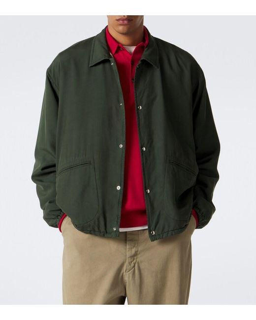 A.PRESSE Green Silk Taffeta Jacket for men