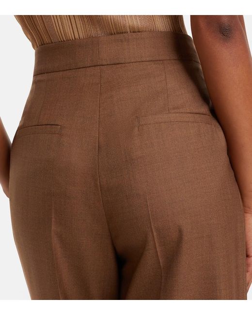 Gabriela Hearst Brown Vesta Wool And Silk Flared Pants