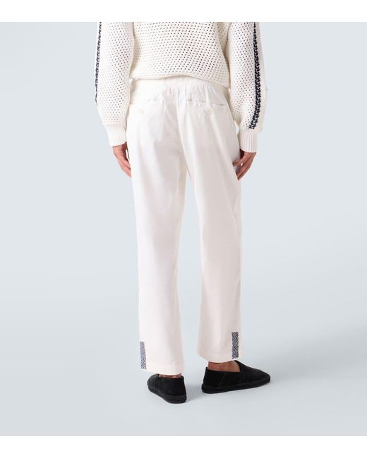 Pantalones Rectos Sonoran En Mezcla De Lino Orlebar Brown de hombre de color White