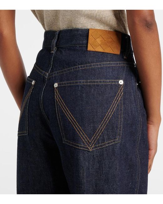 Bottega Veneta Blue High-Rise Wide-Leg Jeans