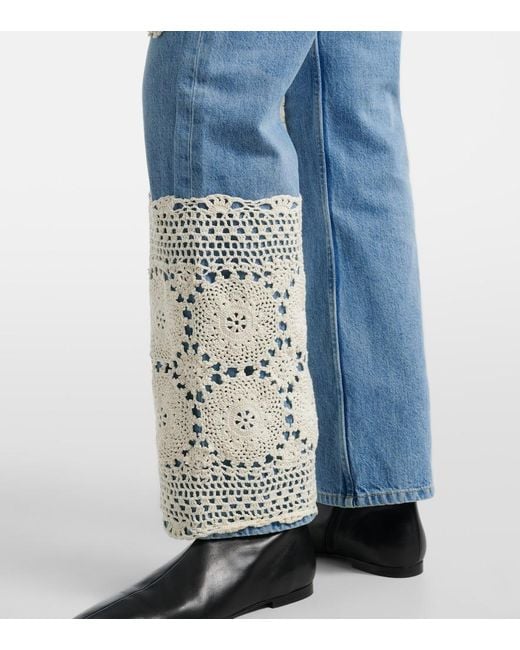 Alanui Blue Island's Diary Straight Jeans