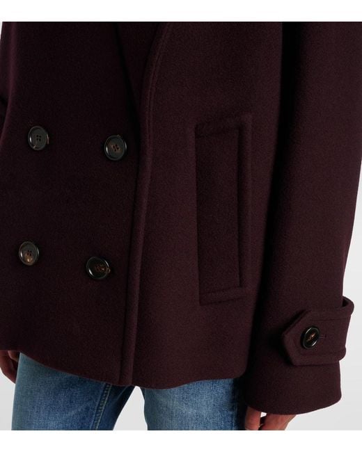 Abrigo Cruzado En Mezcla De Lana Chloé de color Purple