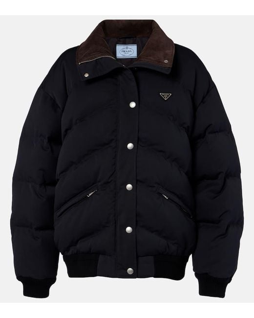 Chaqueta De Plumas Con Logo Prada de color Blue