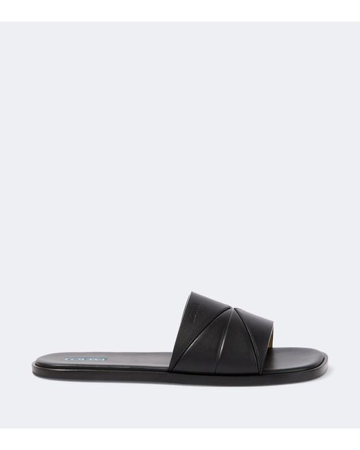 Loewe Black Origami Leather Slides for men