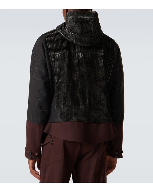 Kiko Kostadinov Black Estike Hooded Silk-Blend Jacket for men