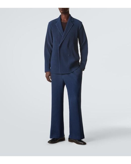 Homme Plissé Issey Miyake Blue Tailored Pleats 1 Straight Pants for men