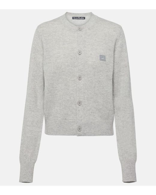 Acne Gray Cardigan Face aus Wolle