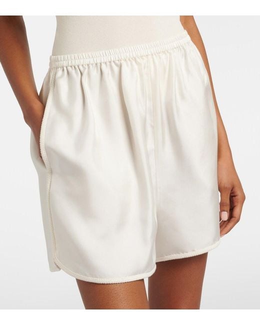 Rohe White Silk Shorts
