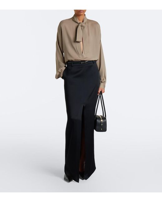 Tom Ford Black Croc-Effect Leather Mules