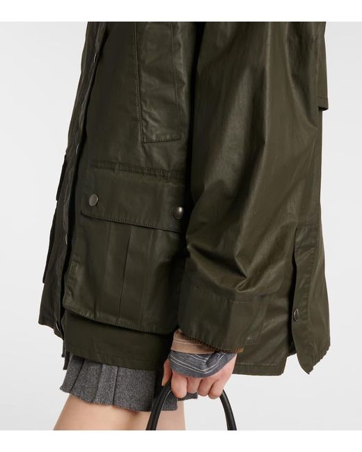 Miu Miu Green Jacke Aus Popeline Mit Cord