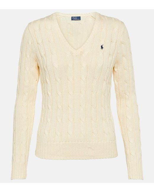 Jersey de punto trenzado de algodon Polo Ralph Lauren de color Natural