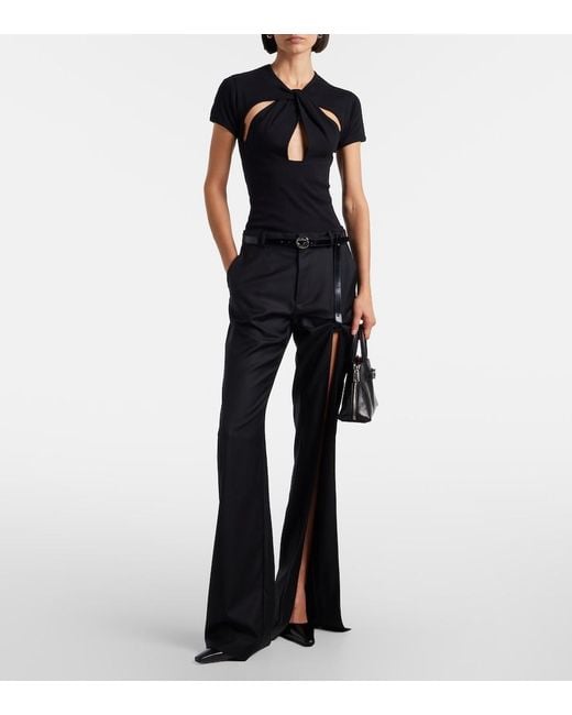 Coperni Black Suspended Belted Cutout Straight Jeans