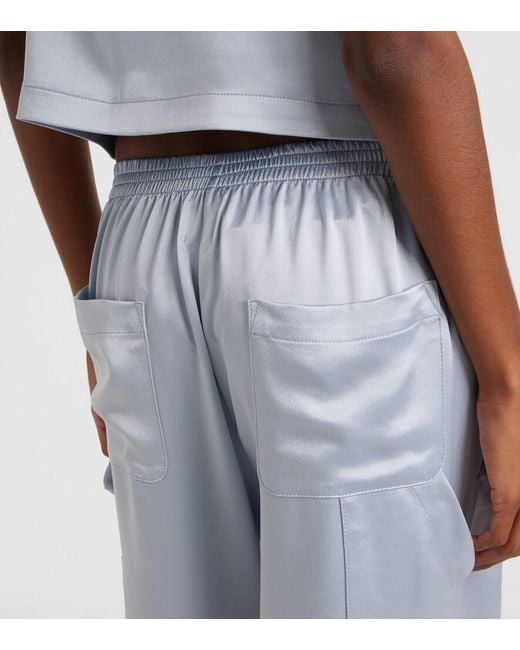 Leset Blue Barb Painter Satin Pants